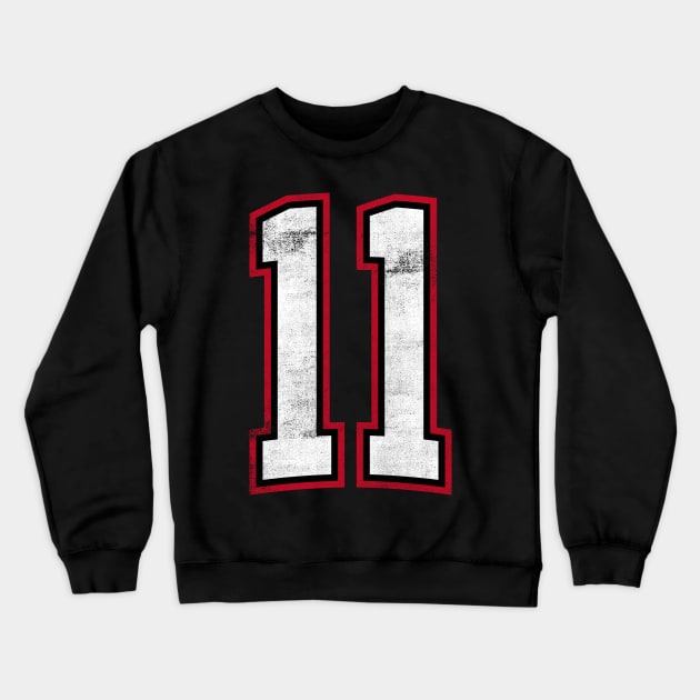 Number Eleven 11 Crewneck Sweatshirt by cowyark rubbark